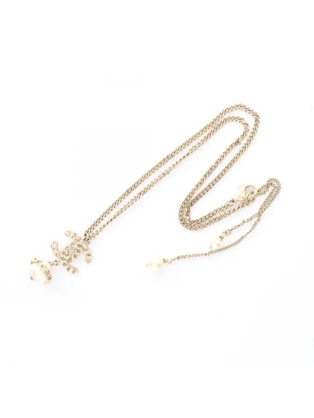 Chanel Cc Logo Pendant Necklace Metal #209979C17B